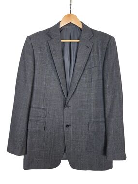 Ralph Lauren Purple Label Charcoal Gray Blazer with Blue Windowpane